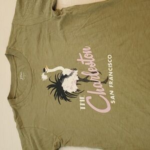 J Crew Olive green colored womens patterned T, size S